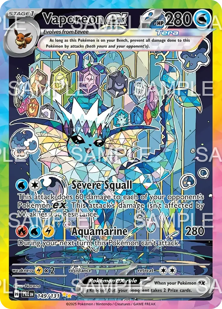 149 Aquana ex - Vaporeon ex - PRE 149/131
