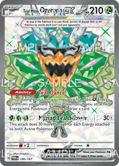 190 Türkisgrüne Maske Ogerpon ex - Teal Mask Ogerpon ex - TWM 190/167