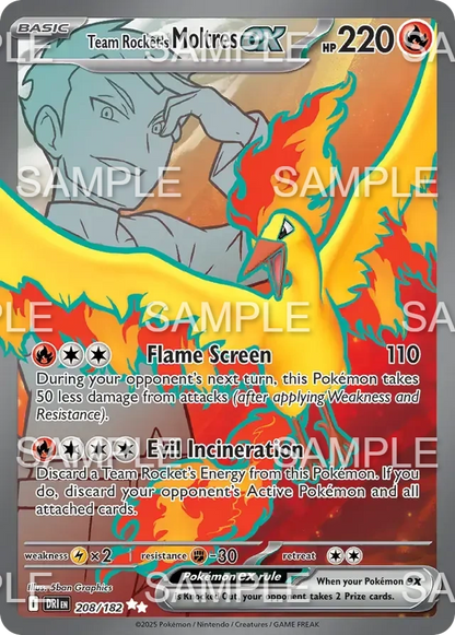 208 Team Rockets Lavados ex - Team Rocket's Moltres ex - DRI 208/182