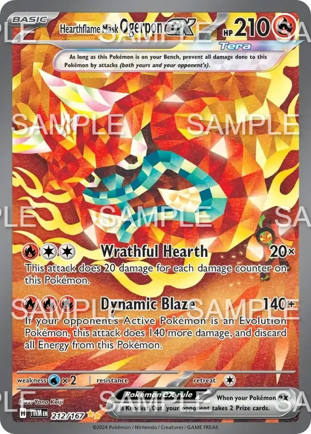 212 Ofenmaske Ogerpon ex - Hearthflame Mask Ogerpon ex - TWM 212/167