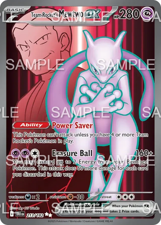 213 Team Rockets Mewtu ex - Team Rocket's Mewtwo ex - DRI 213/182