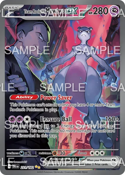 231 Team Rockets Mewtu ex - Team Rocket's Mewtwo ex - DRI 231/182