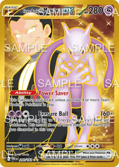 240 Team Rockets Mewtu ex - Team Rocket's Mewtwo ex - DRI 240/182