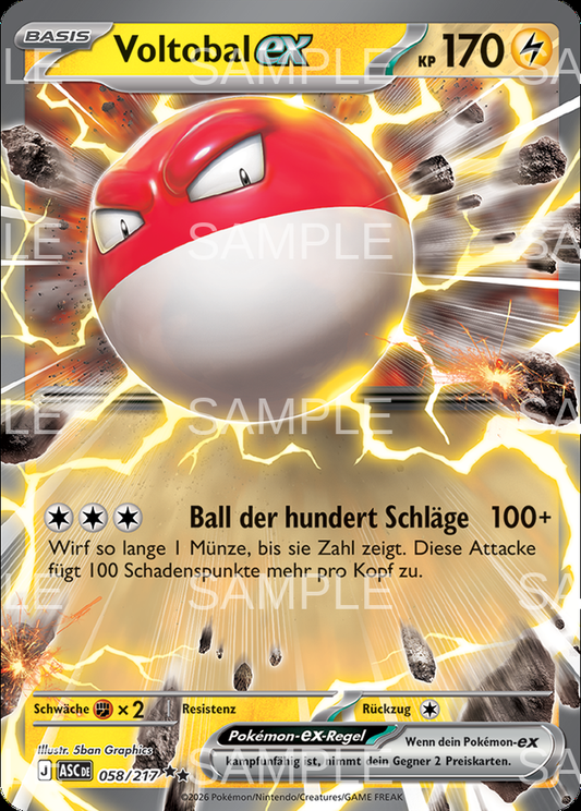 058 Voltobal ex - Voltorb ex - ASC 058/217