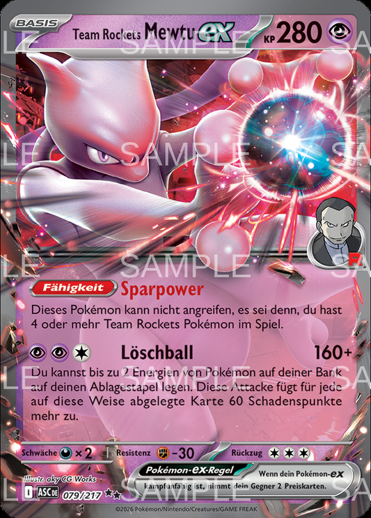 079 Team Rockets Mewtu ex - Team Rocket's Mewtwo ex - ASC 079/217