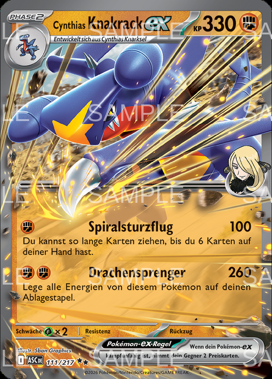111 Cynthias Knakrack ex - Cynthia's Garchomp ex - ASC 111/217