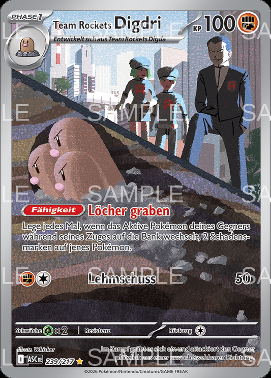 239 Team Rockets Digdri - Team Rocket's Dugtrio - ASC 239/217