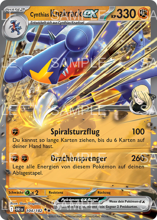 104 Cynthias Knakrack ex - Cynthia's Garchomp ex - DRI 104/182