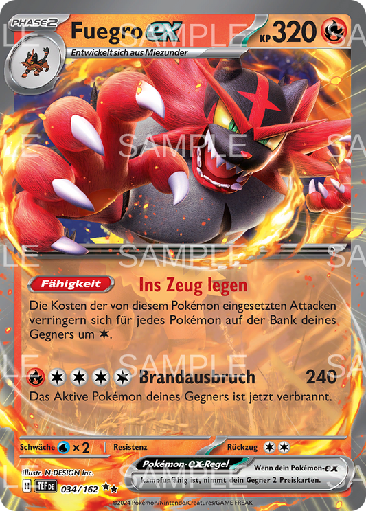 034 Fuegro ex - Incineroar ex - TEF 034/162