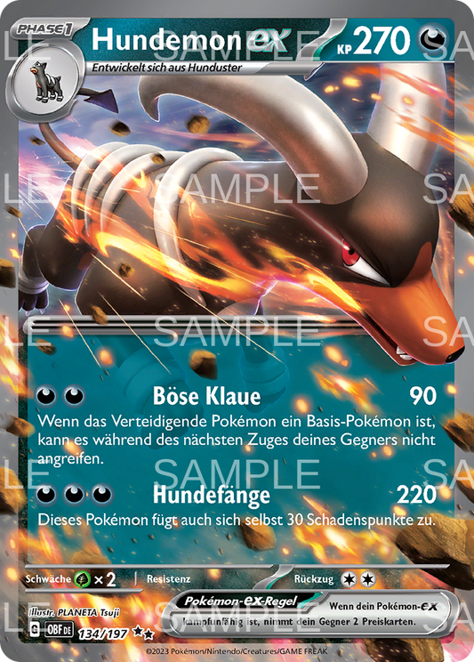 134 Hundemon ex - Houndoom ex - OBF 134/197