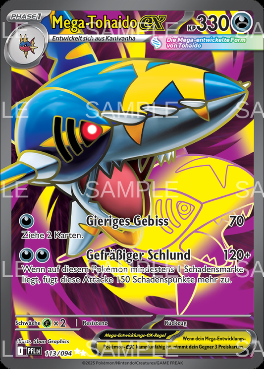 113 Mega Tohaido ex - Mega Sharpedo ex - PFL 113/94