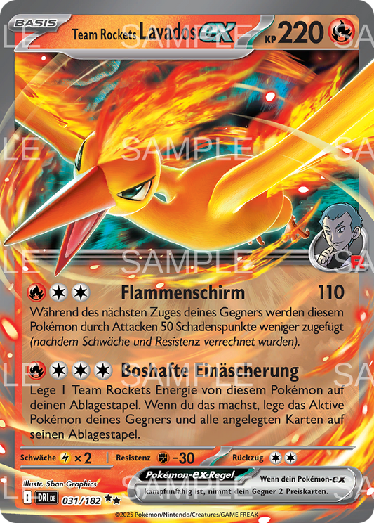031 Team Rockets Lavados ex - Team Rocket's Moltres ex - DRI 031/182