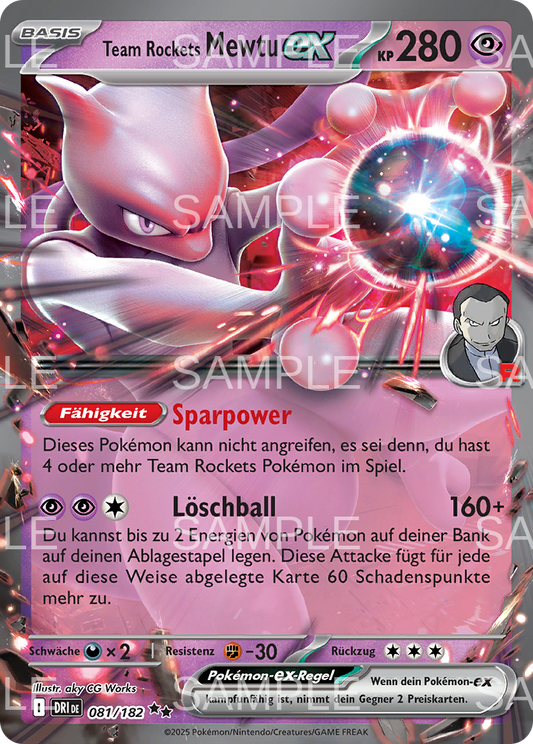 081 Team Rockets Mewtu ex - Team Rocket's Mewtwo ex - DRI 081/182