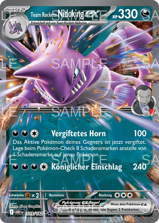 119 Team Rockets Nidoking ex - Team Rocket's Nidoking ex - DRI 119/182