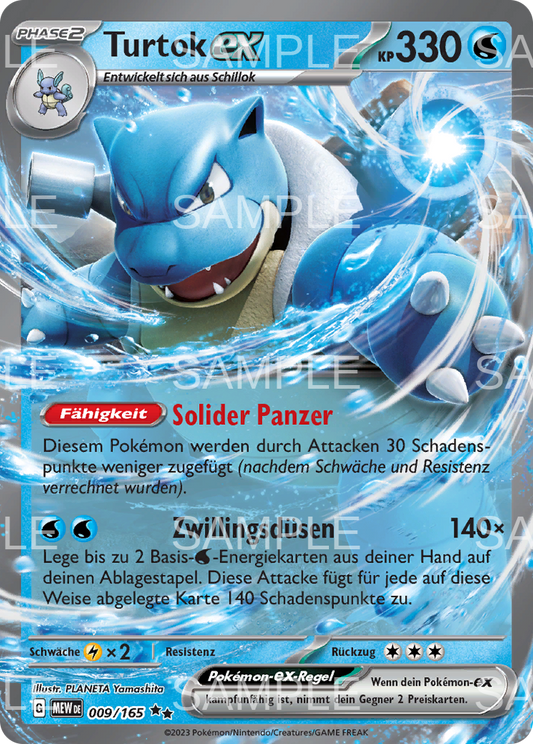 009 Turtok ex - Blastoise ex - MEW 009/165