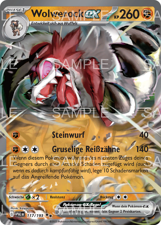 117 Wolwerock ex - Lycanroc ex - PAL 117/193